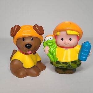 Fisher Price Little People Eddie Boy & Dog Orange Helmet